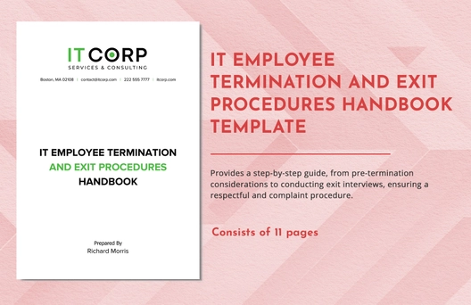 IT Employee Termination and Exit Procedures Handbook Template IT Employee Termination and Exit Procedures Handbook Template