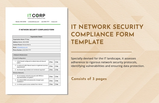 IT Network Security Compliance Form Template IT Network Security Compliance Form Template