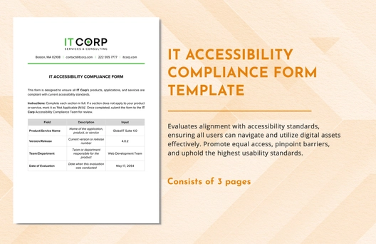 IT Accessibility Compliance Form Template IT Accessibility Compliance Form Template