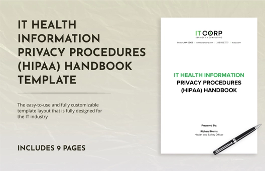 IT Health Information Privacy Procedures (HIPAA) Handbook Template