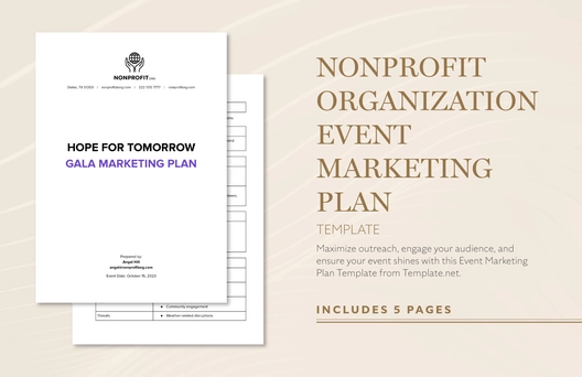 Nonprofit Organization Event Marketing Plan Template