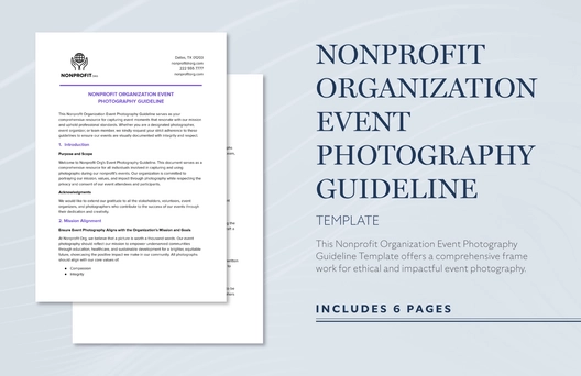 Nonprofit Organization Event Photography Guideline Template Nonprofit Organization Event Photography Guideline Template