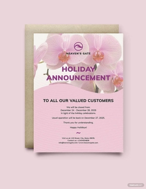 Massage Announcement Template