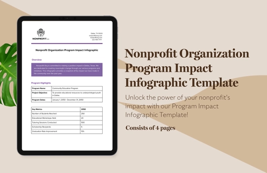 Nonprofit Organization Program Impact Infographic Template