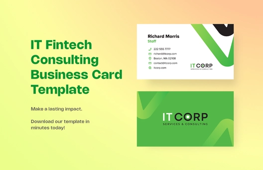 IT Fintech Consulting Business Card Template