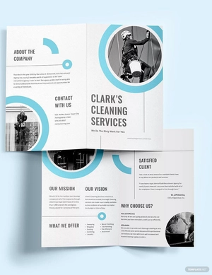 Cleaning Company Bi-Fold Brochure Template
