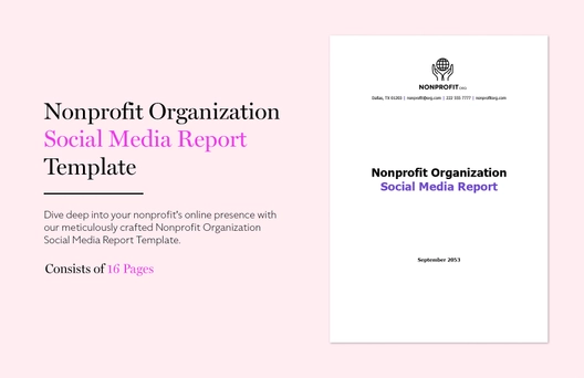 Nonprofit Organization Social Media Report Template