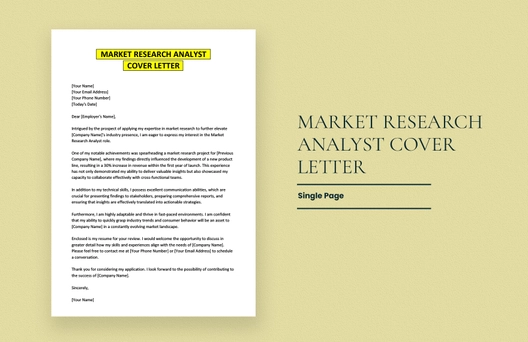 Market Research Analyst Cover Letter