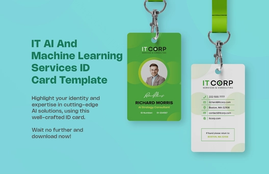 IT AI & Machine Learning Services ID Card Template
