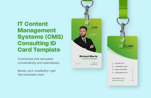 IT Content Management Systems (CMS) Consulting ID Card Template
