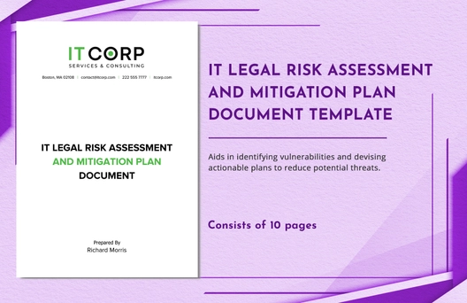IT Legal Risk Assessment and Mitigation Plan Document Template