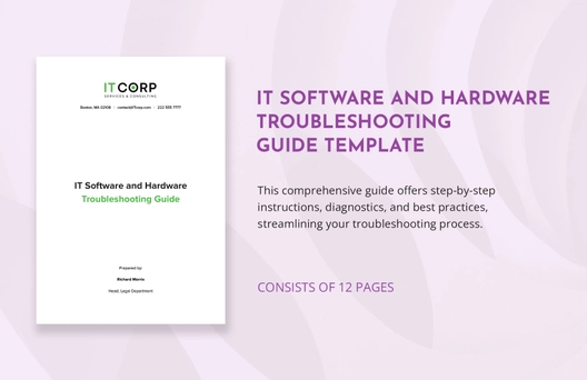 IT Software and Hardware Troubleshooting Guide Template