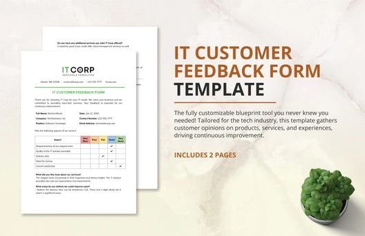IT Customer Feedback Form Template