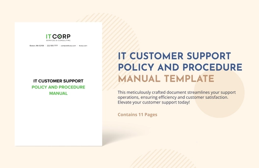 IT Customer Support Policy and Procedure Manual Template