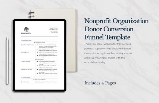 Nonprofit Organization Donor Conversion Funnel Template