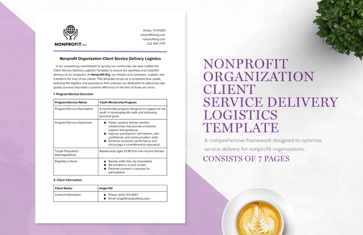 Nonprofit Organization Client Service Delivery Logistics Template
