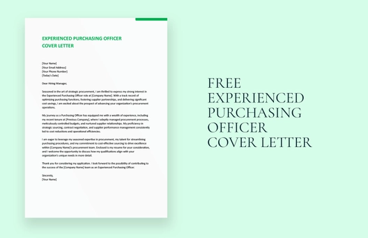 Experienced Purchasing Officer Cover Letter