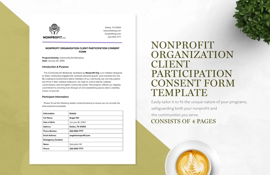 Nonprofit Organization Client Participation Consent Form Template Nonprofit Organization Client Participation Consent Form Template