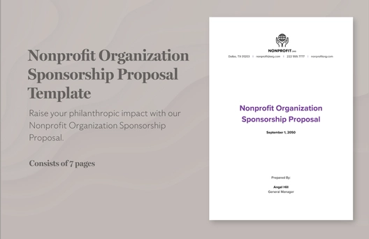 Nonprofit Organization Sponsorship Proposal Template