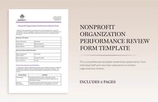 Nonprofit Organization Performance Review Form Template Nonprofit Organization Performance Review Form Template