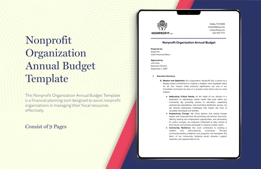Nonprofit Organization Annual Budget Template