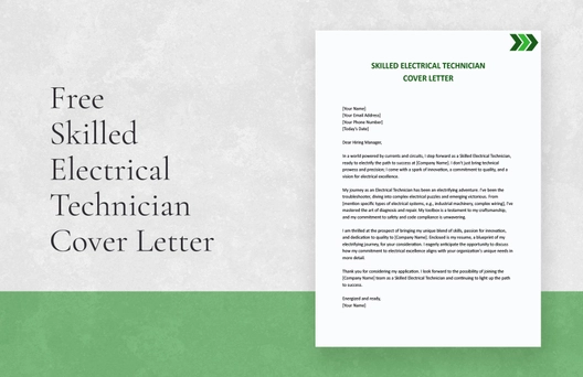 Skilled Electrical Technician Cover Letter