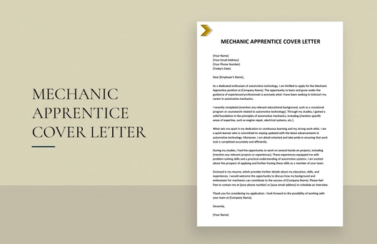 Mechanic Apprentice Cover Letter