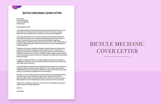 Bicycle Mechanic Cover Letter