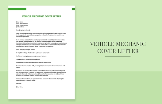 Vehicle Mechanic Cover Letter