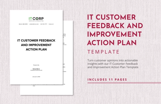 IT Customer Feedback and Improvement Action Plan Template