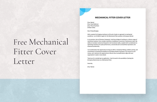 Mechanical Fitter Cover Letter Mechanical Fitter Cover Letter