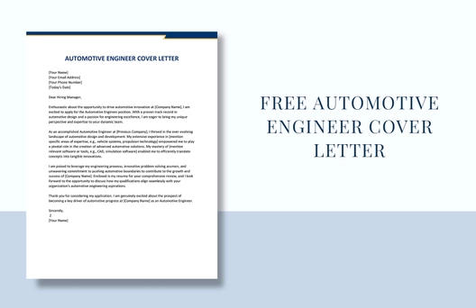 Automotive Engineer Cover Letter
