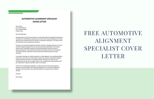 Automotive Alignment Specialist Cover Letter