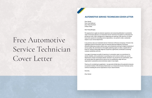 Automotive Service Technician Cover Letter
