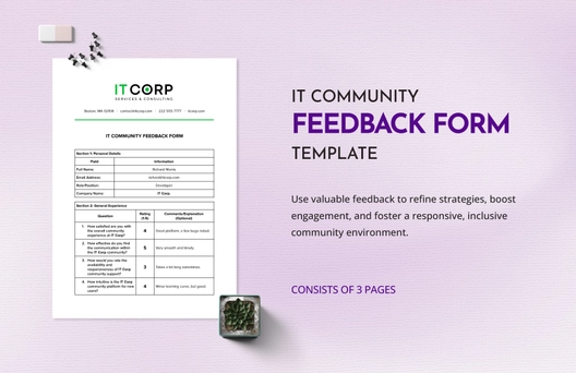 IT Community Feedback Form Template