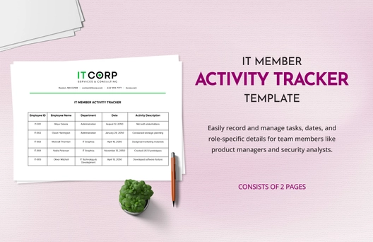 IT Member Activity Tracker Template IT Member Activity Tracker Template