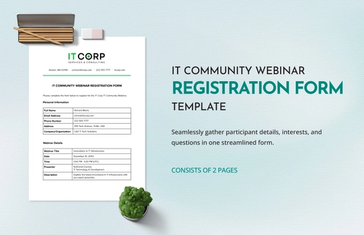 IT Community Webinar Registration Form Template