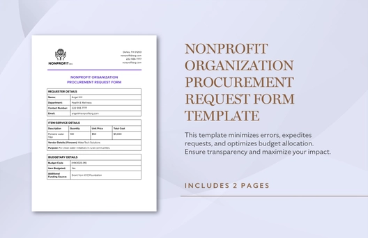 Nonprofit Organization Procurement Request Form Template Nonprofit Organization Procurement Request Form Template