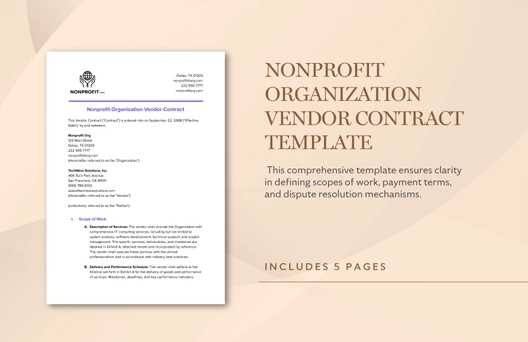 Nonprofit Organization Vendor Contract Template Nonprofit Organization Vendor Contract Template
