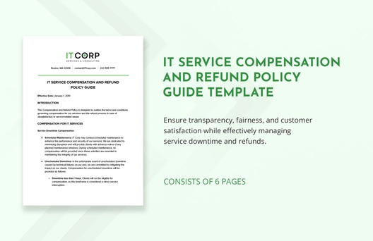 IT Service Compensation and Refund Policy Guide Template