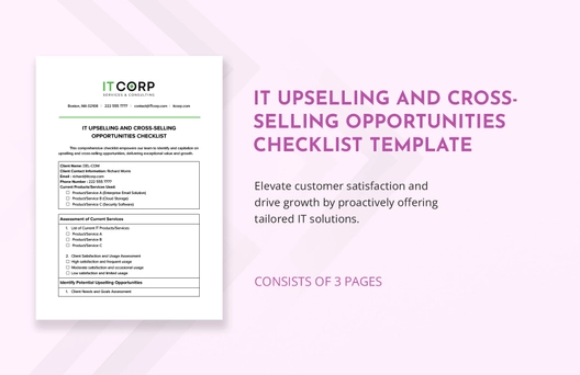 IT Upselling and Cross-Selling Opportunities Checklist Template