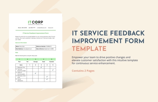 IT Service Feedback Improvement Form Template