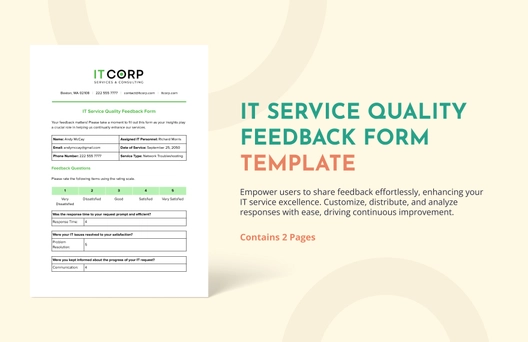 IT Service Quality Feedback Form Template