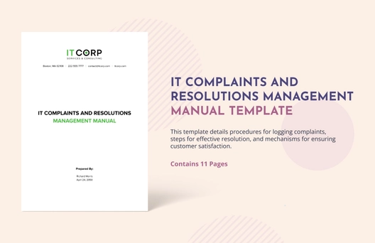 IT Complaints and Resolutions Management Manual Template