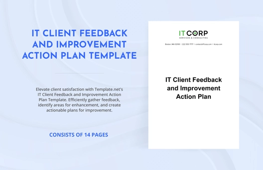 IT Client Feedback and Improvement Action Plan Template