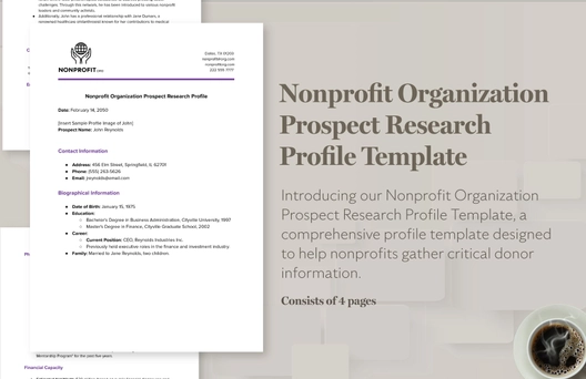 Nonprofit Organization Prospect Research Profile Template Nonprofit Organization Prospect Research Profile Template