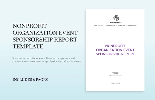 Nonprofit Organization Event Sponsorship Report Template Nonprofit Organization Event Sponsorship Report Template