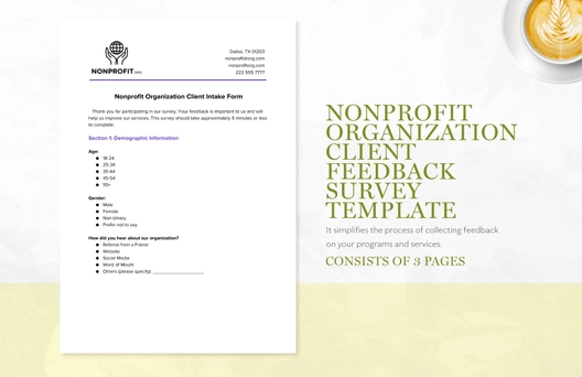 Nonprofit Organization Client Feedback Survey Template