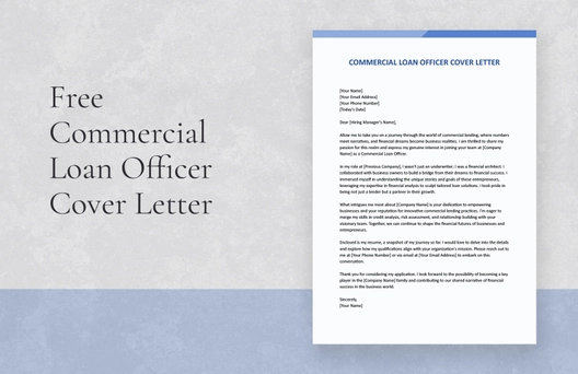 Commercial Loan Officer Cover Letter