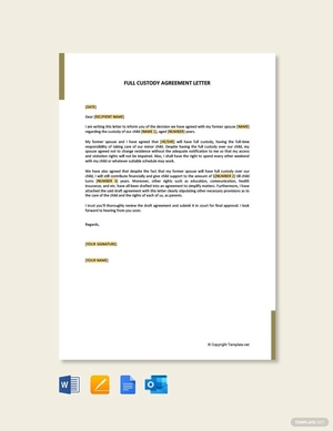 Full Custody Agreement Letter Full Custody Agreement Letter